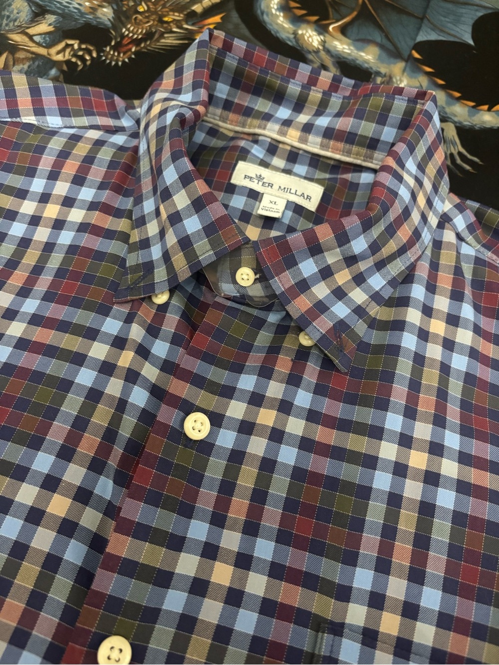 Peter Millar Plaid Stretch Button-Down, XL
